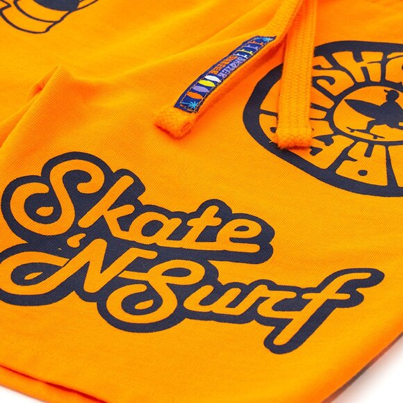 💥 SUMMER SALE - SKATE & SURF 100% COTTON FLEECE SHORTS IN ORANGE - Picture 5 of 7